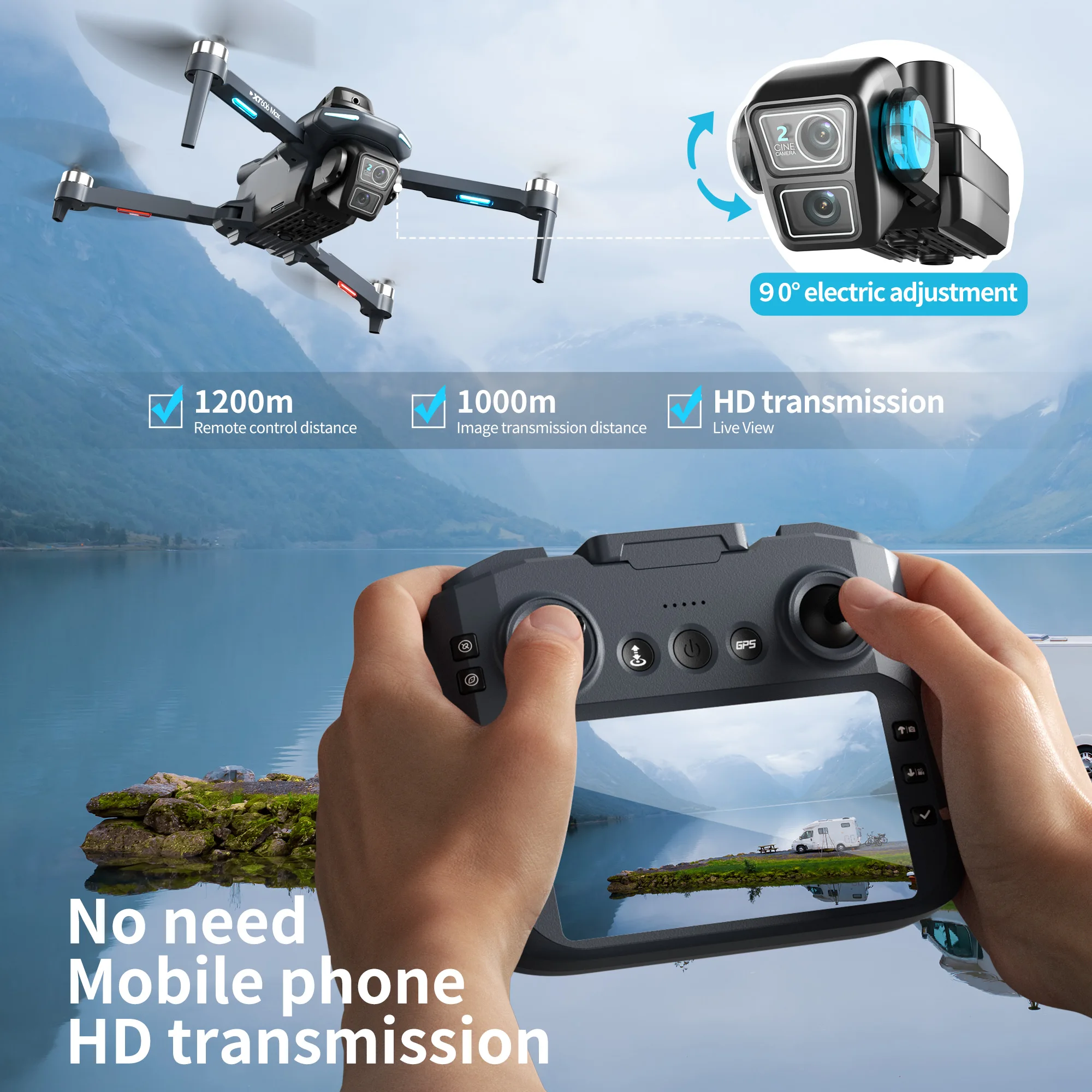オリジナルXT606ドローン プロフェッショナル 8K HD - Drone Surveying のレビューと価格