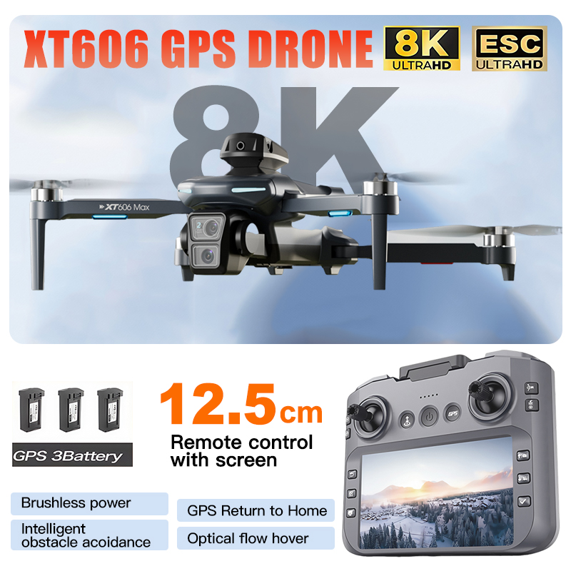 XT606 MAX 3 バッテリー ドローン 4K 8K H - Drone Surveying のレビューと価格